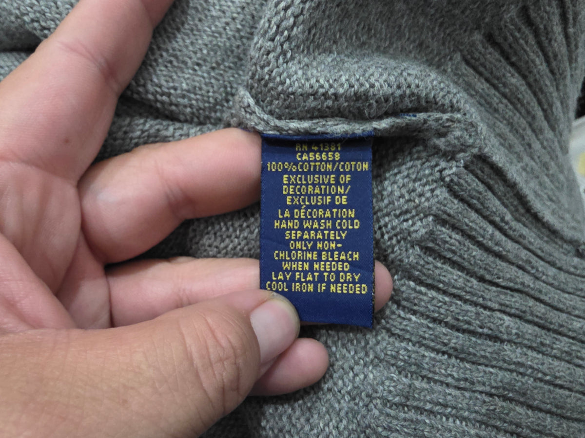 Sueter Ralph Lauren Grande L Gris Pony Verde (Usado)
