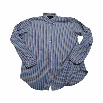 Camisa Ralph Lauren Xgrande Xl Classic Fit Lineas Azul (Usado)