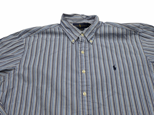 Camisa Ralph Lauren Xgrande Xl Classic Fit Lineas Azul (Usado)