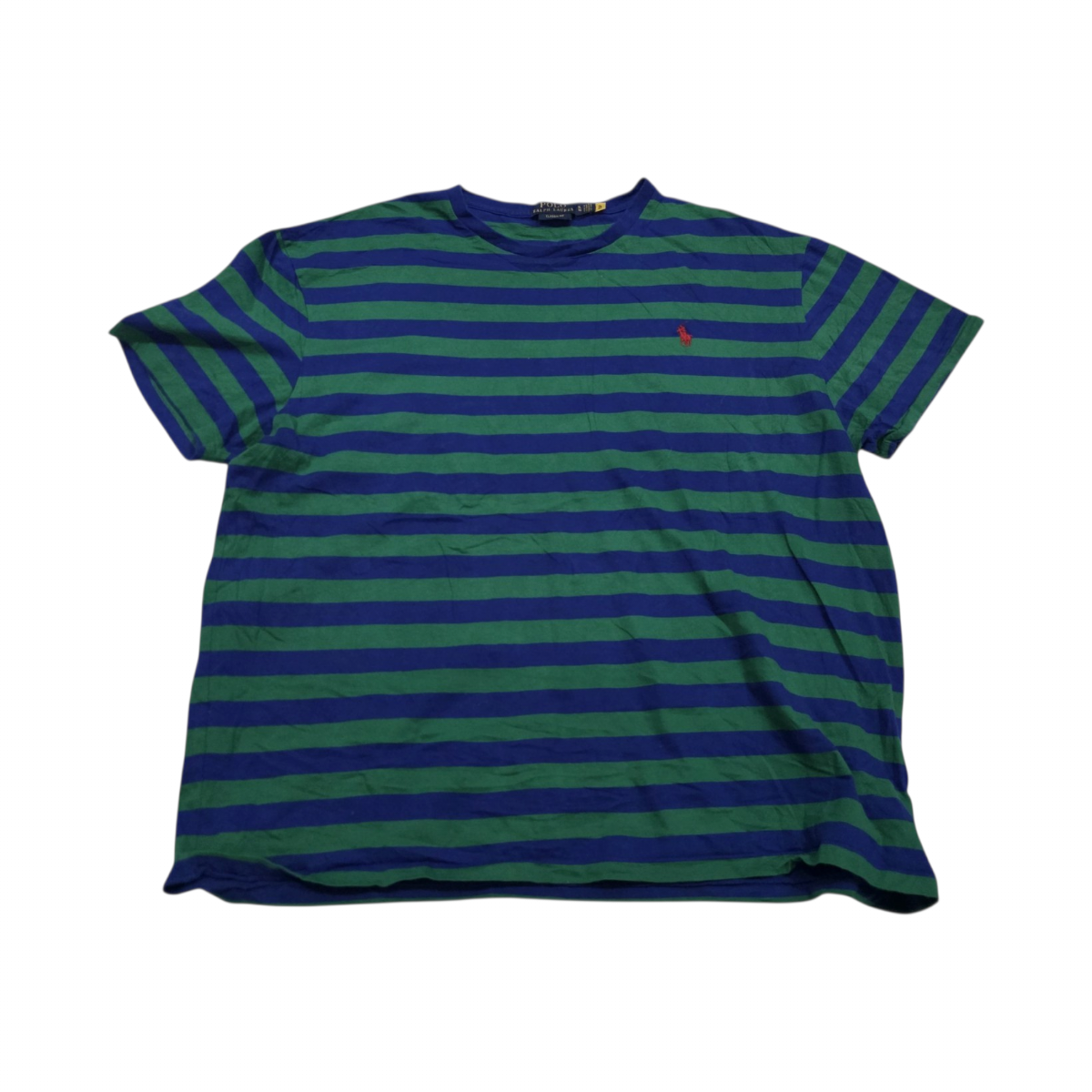 Playera Ralph Lauren Xgrande Classicfit Verde Y Azul Lineas (Usado)
