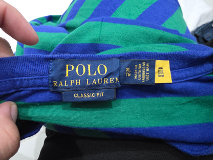 Playera Ralph Lauren Xgrande Classicfit Verde Y Azul Lineas (Usado)