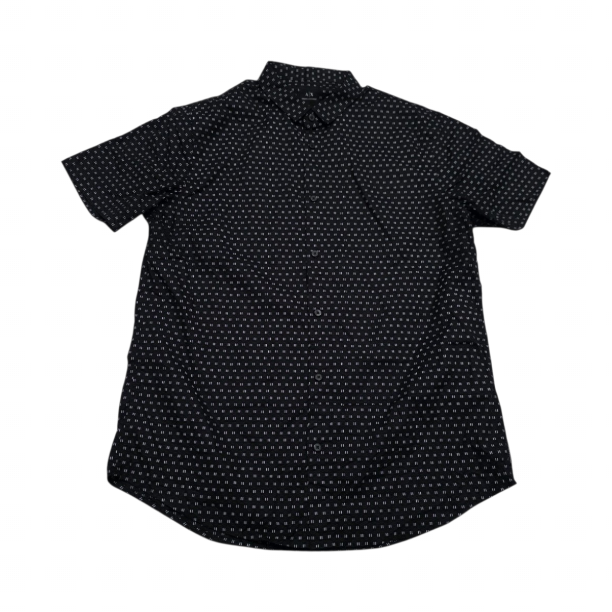 Camisa Armani Exchange Xgrande Xl Slim Negro Manga Corta (Usado)