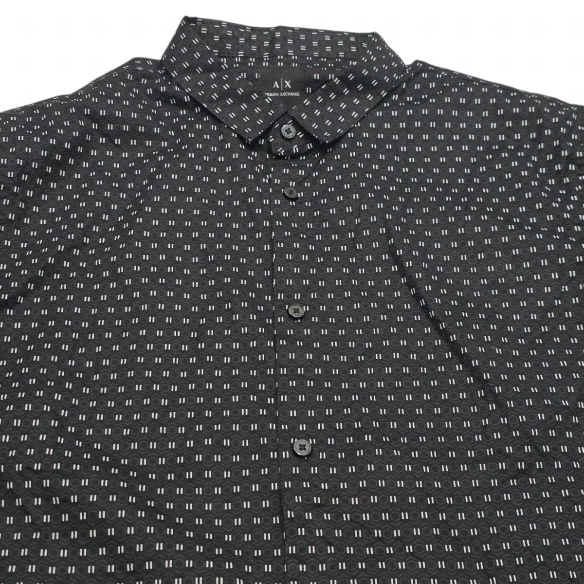 Camisa Armani Exchange Xgrande Xl Slim Negro Manga Corta (Usado)