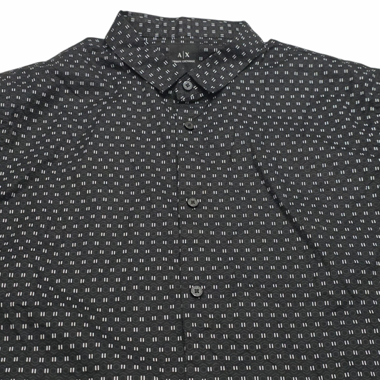 Camisa Armani Exchange Xgrande Xl Slim Negro Manga Corta (Usado)
