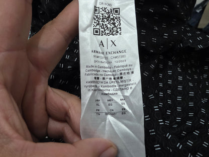 Camisa Armani Exchange Xgrande Xl Slim Negro Manga Corta (Usado)