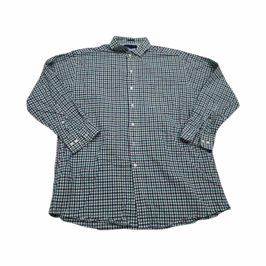 Camisa Tommy Hilfiger Xgrand Regular Fit Cuadro Azul Y Verde (Usado)
