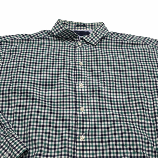 Camisa Tommy Hilfiger Xgrand Regular Fit Cuadro Azul Y Verde (Usado)