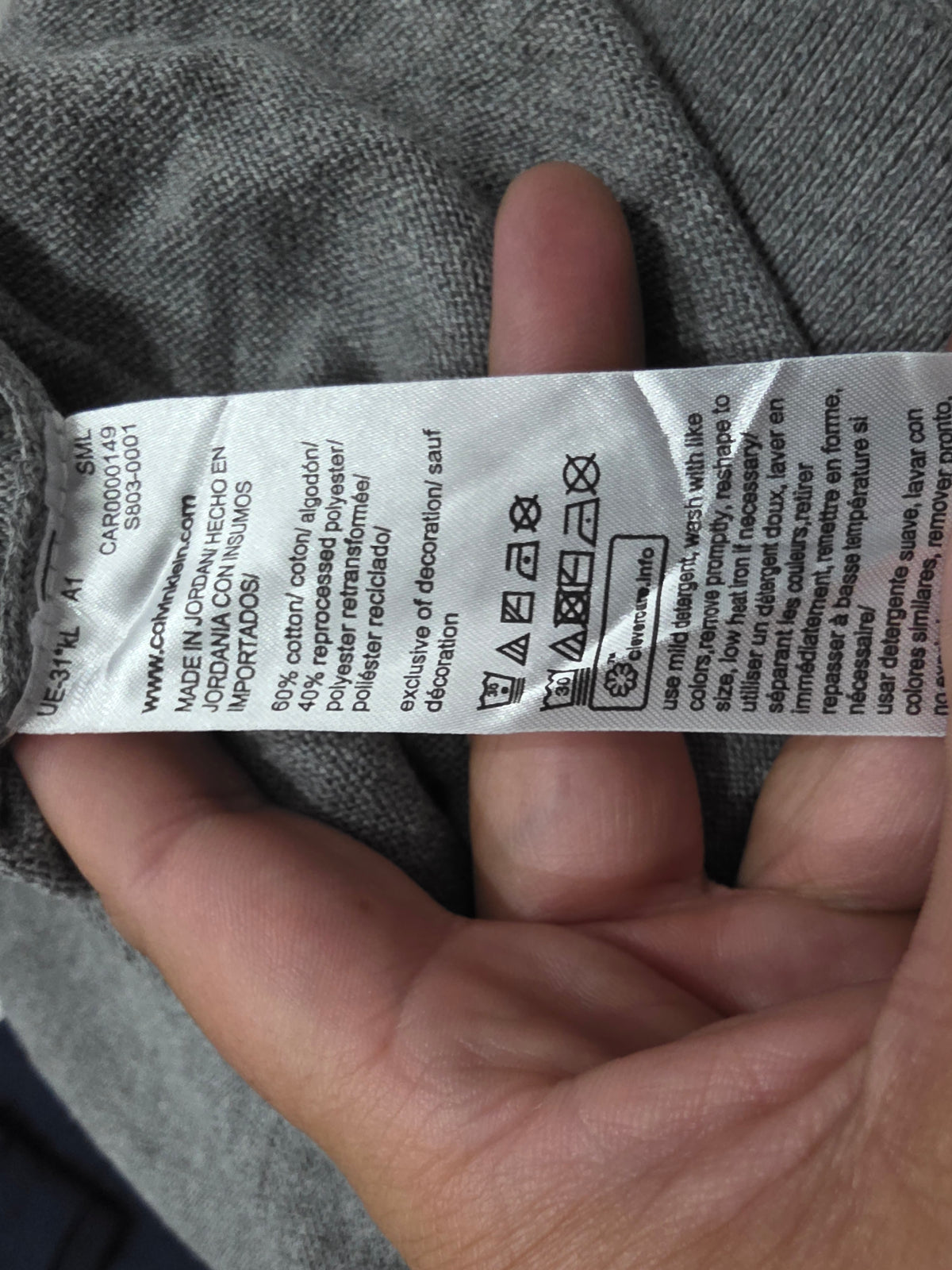 Sueter Calvin Klein Xgrande Xl Delgado Gris (NUEVO)