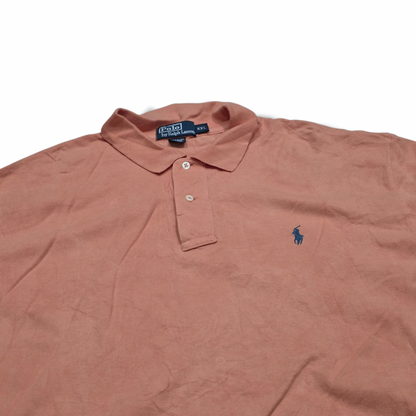 Playera Ralph Lauren 2xl Polo Naranja Pony Azul (Usado)