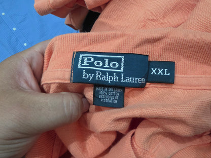 Playera Ralph Lauren 2xl Polo Naranja Pony Azul (Usado)