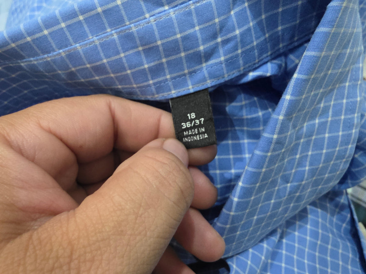Camisa Tommy Hilfiger 18 36-37 Azul Cuadro (Usado)