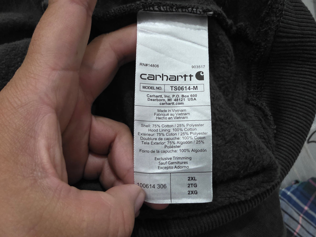 Sudadera Carhartt 2xl Loose Fit Gris Deslavado Toque Verde (Usado)