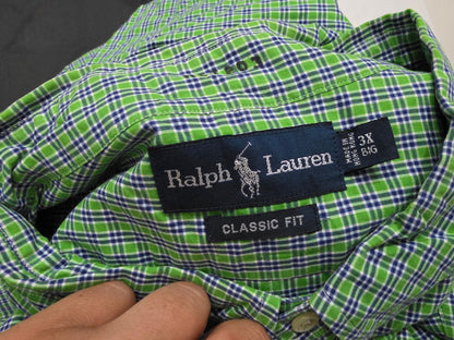 Camisa Ralph Lauren 3xb Classic Fit Cuadro Verde (Usado)
