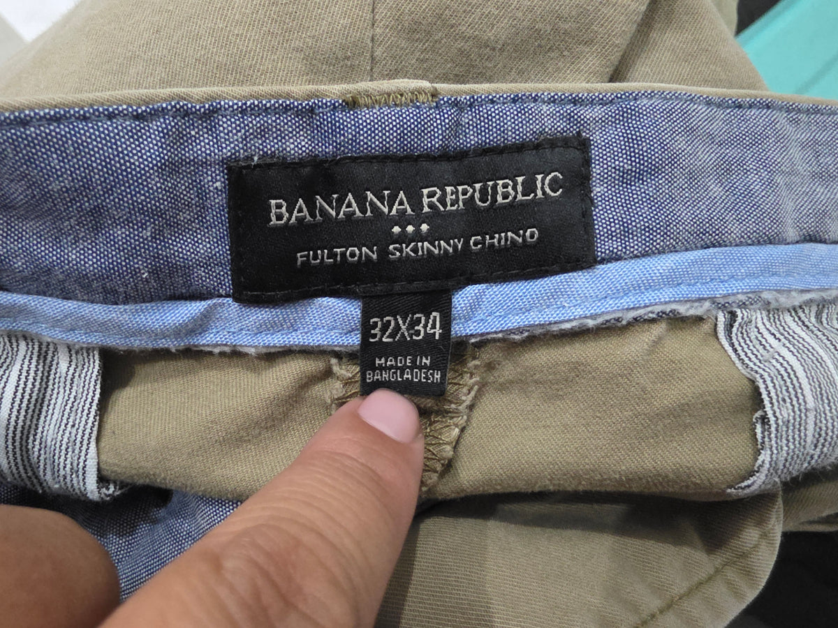 Pantalon Banana Republic 32x34 Fulton Skinny Cafe (Usado)