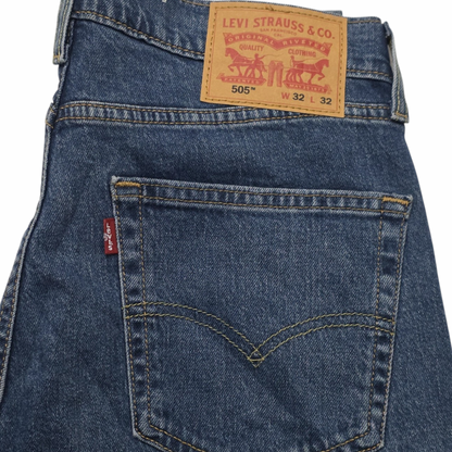 Pantalon Levis 505 32x32 Recto Azul Marino (Usado)