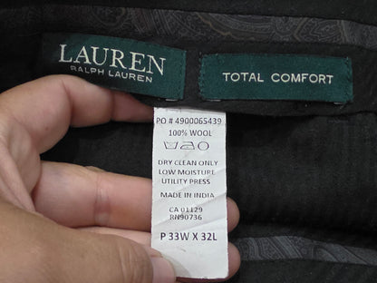 Pantalon Ralph Lauren 33x32 Recto Negro Vestir (Usado)