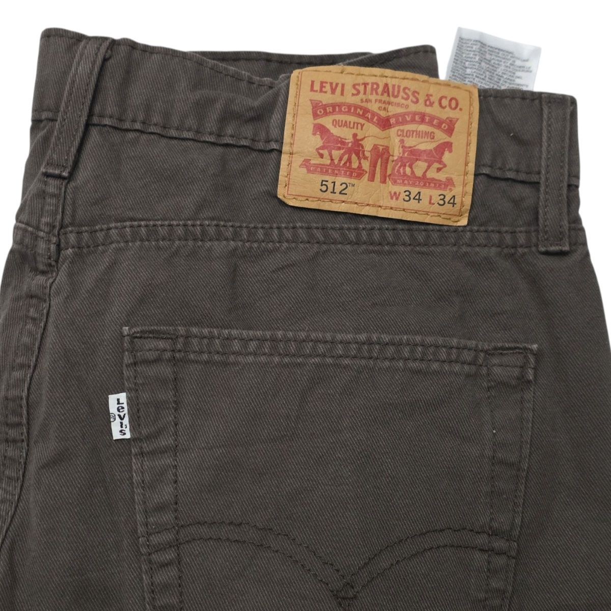 Pantalon Levis 512 34x34 Slim Tapered Cafe (Usado)