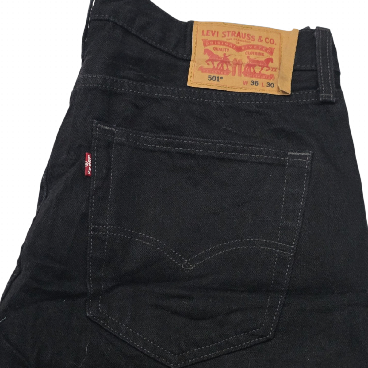 Pantalon Levis 501 36x30 Negro Recto (Usado)