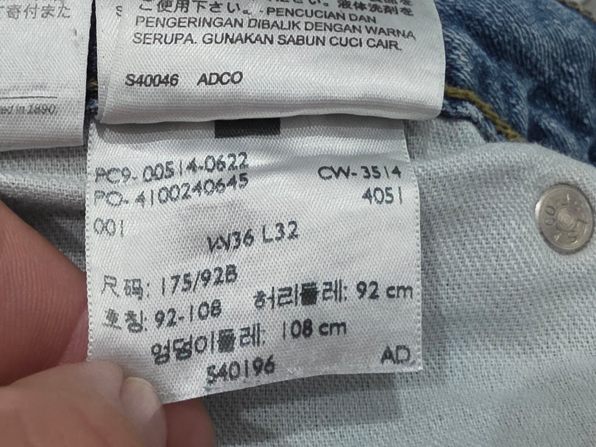Pantalon Levis 514 36x32 Recto Azul Claro (Usado)