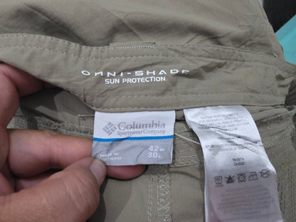 Pantalon Convertible Columbia 42x30 Recto Cafe Omni Shade (Usado)