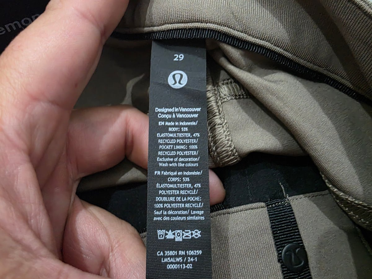 Pantalon Lululemon Verde 29 Slimfit Deportivo (Nuevo)