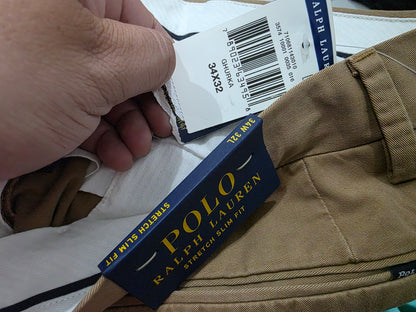 Pantalon Ralph Lauren 34x30 Stretch Slimfit Cafe (NUEVO)