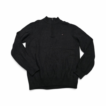 Sueter Tommy Hilfiger 2xl Gris Oscuro Cierre Corto (Usado)