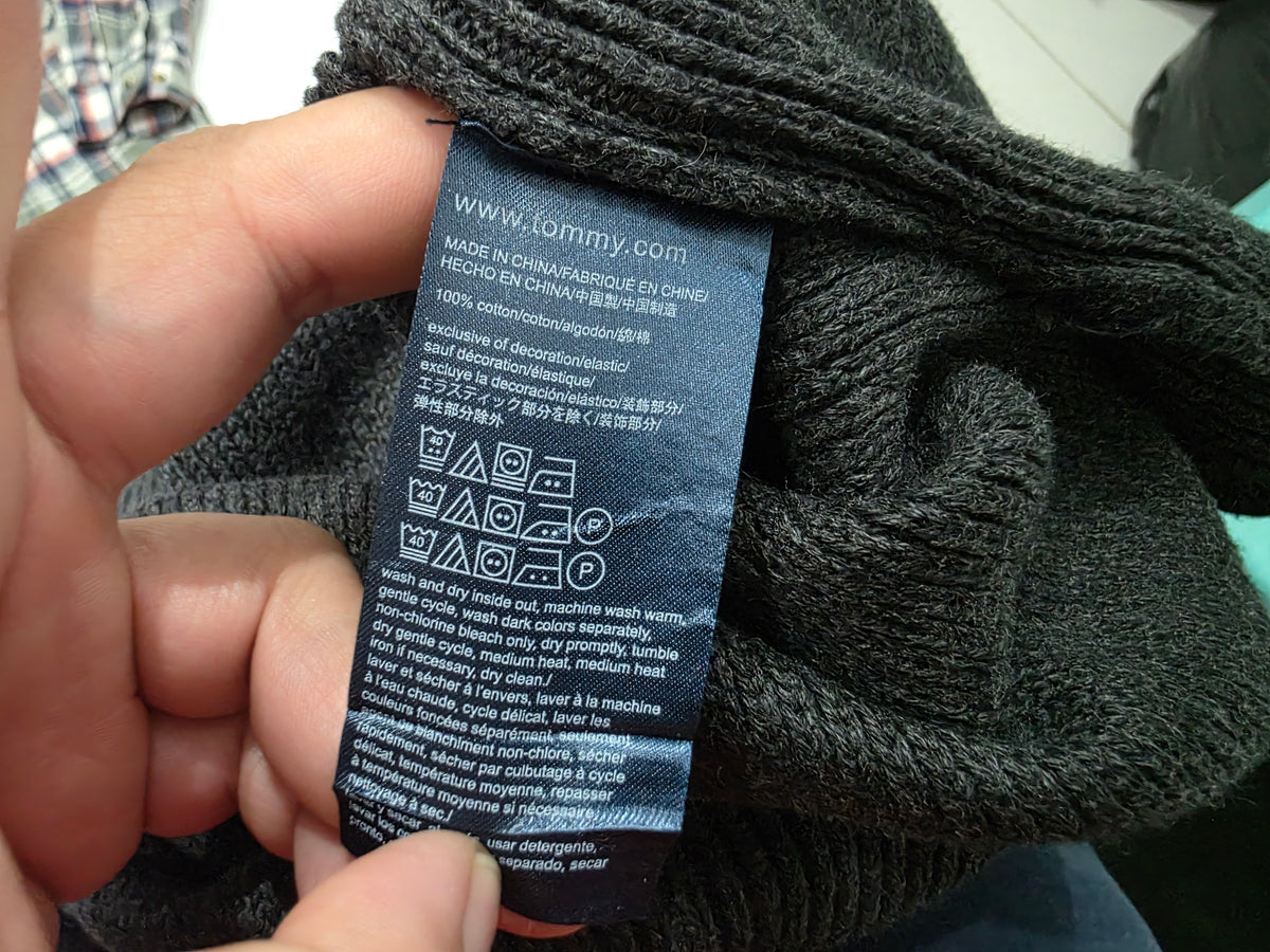 Sueter Tommy Hilfiger 2xl Gris Oscuro Cierre Corto (Usado)