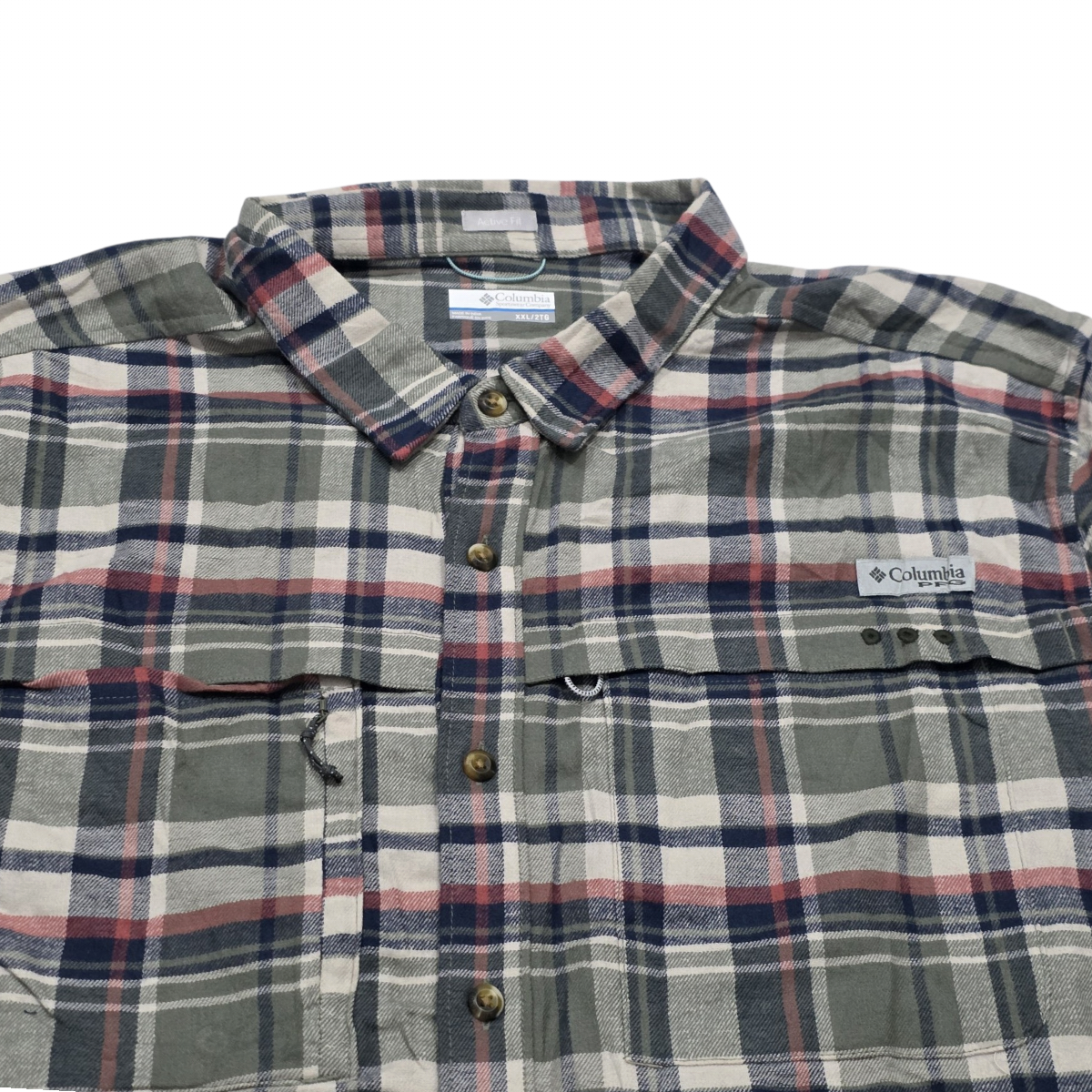 Camisa Tommy Hilfiger 2xl Active Fit Cuadro Verde (Usado)