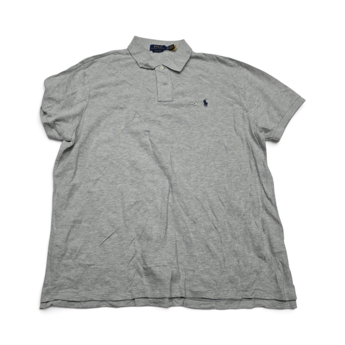 Playera Polo Ralph Lauren 2xl Custom Slimfit Gris Pony Azul (NUEVO)