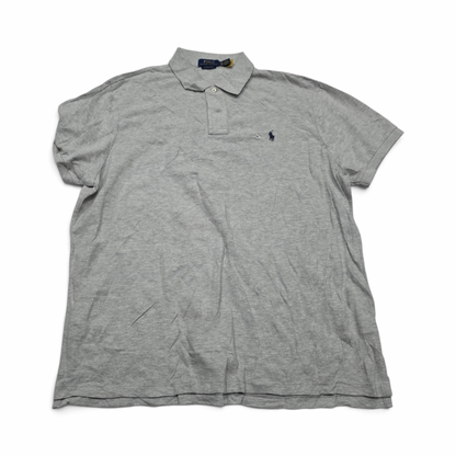 Playera Polo Ralph Lauren 2xl Custom Slimfit Gris Pony Azul (NUEVO)
