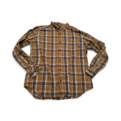 Camisa Columbia Grande L Cuadro Naranja Y Cafe (Usado)