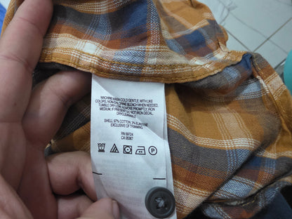 Camisa Columbia Grande L Cuadro Naranja Y Cafe (Usado)