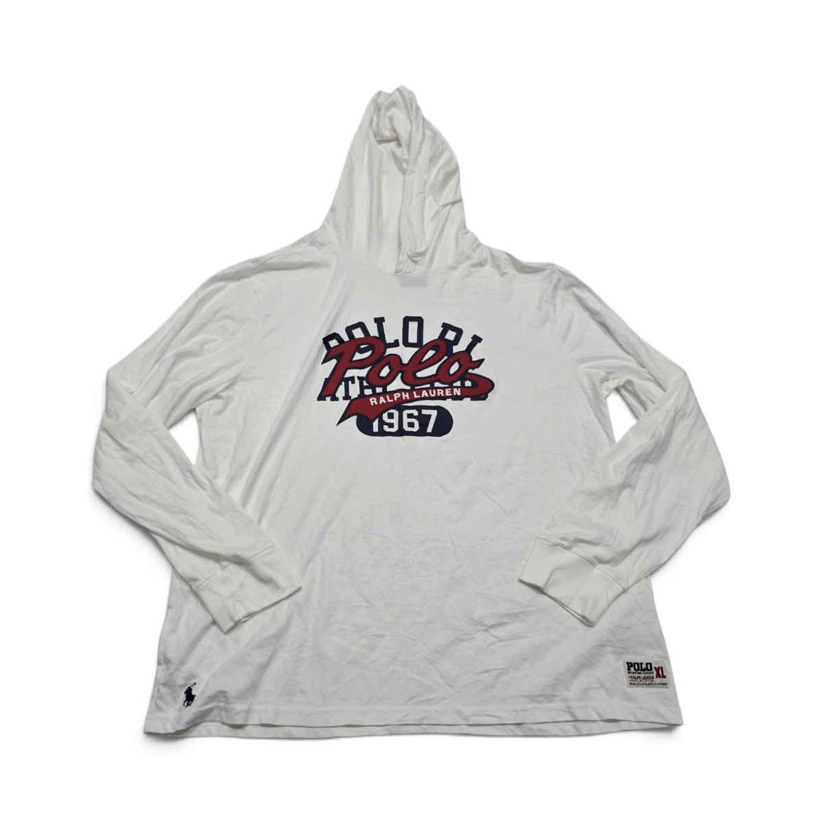 Playera Con Gorro Ralph Lauren Xgrande Xl Blanca Letras (nuevo)
