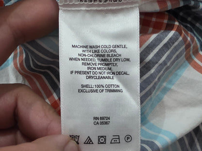 Camisa Manga Corta Columbia Grande L Cuadro Blanco, Naranja (Usado)