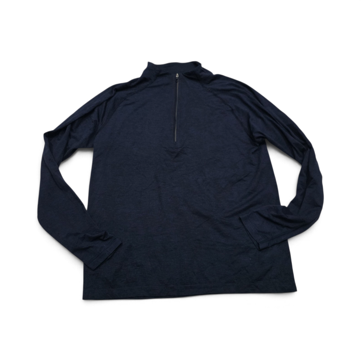 Playera Manga Larga Lululemon Cierre Corto Grande L Azul (Usado)
