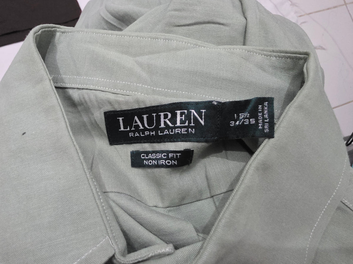 Camisa Ralph Lauren Grande L 16 1/2 Classic Fit Verde (Usado)