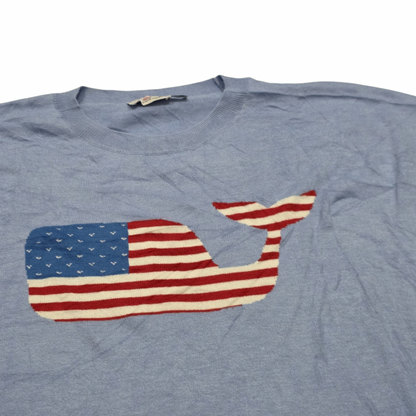 Sueter Vineyard Vines Mediano M Azul Ballena Bandera (Usado)