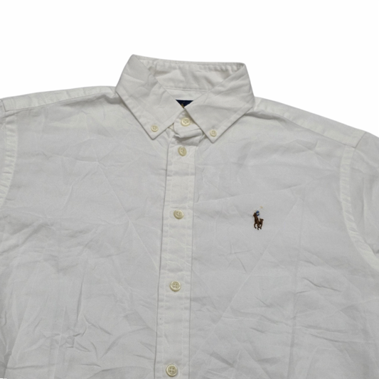 Camisa Manga Corta Ralph Lauren Chico S Blanco Pony Colores (Usado)