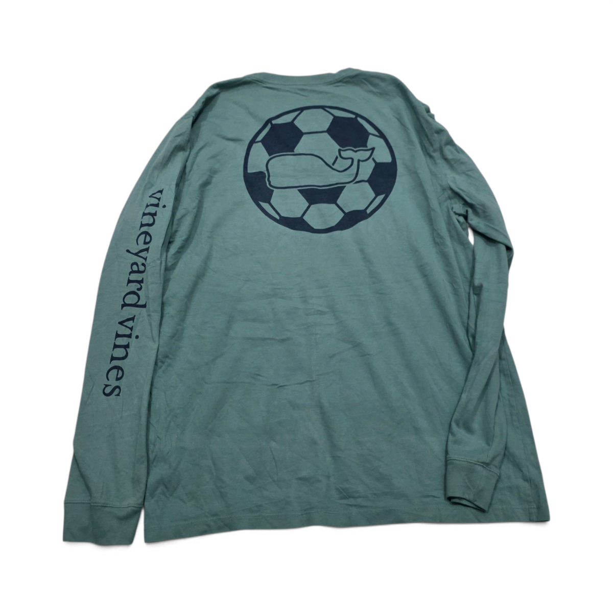 Playera Vineyard Vines Mediana M Verde Futbol Manga Larga (Usado)