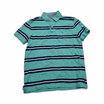 Playera Tommy Hilfiger Mediana M Polo Turquesa Lineas (Usado)
