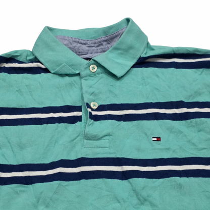 Playera Tommy Hilfiger Mediana M Polo Turquesa Lineas (Usado)