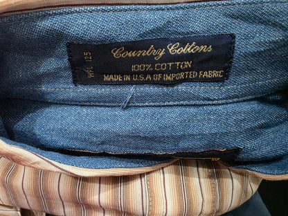 Camisa Chaps Ralph Lauren 15 1/2 34-35 Vintage Cafe Lineas (Usado)