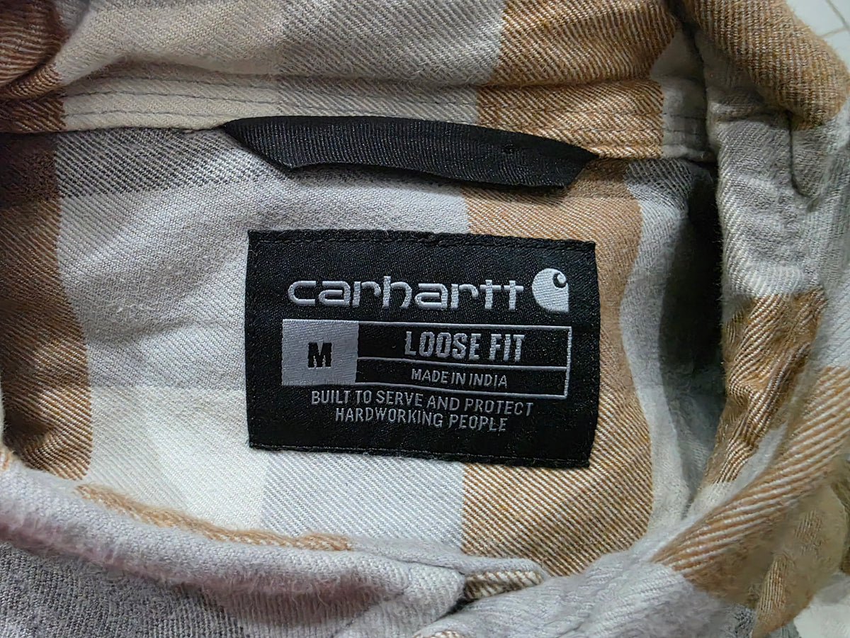 Camisa Carhartt Mediana M Loose Fit Cafe Gris Franela (Usado)