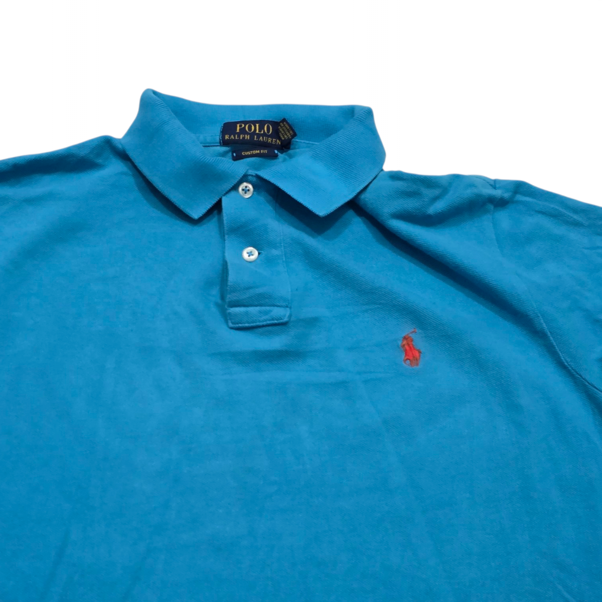 Playera Ralph Lauren Mediana M Custom Fit Polo Azul Ceruleo (Usado)