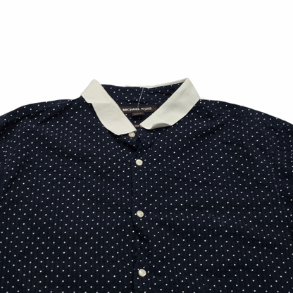 Camisa Michael Kors Grande L Slim Fit Azul Puntos Blancos (Usado)