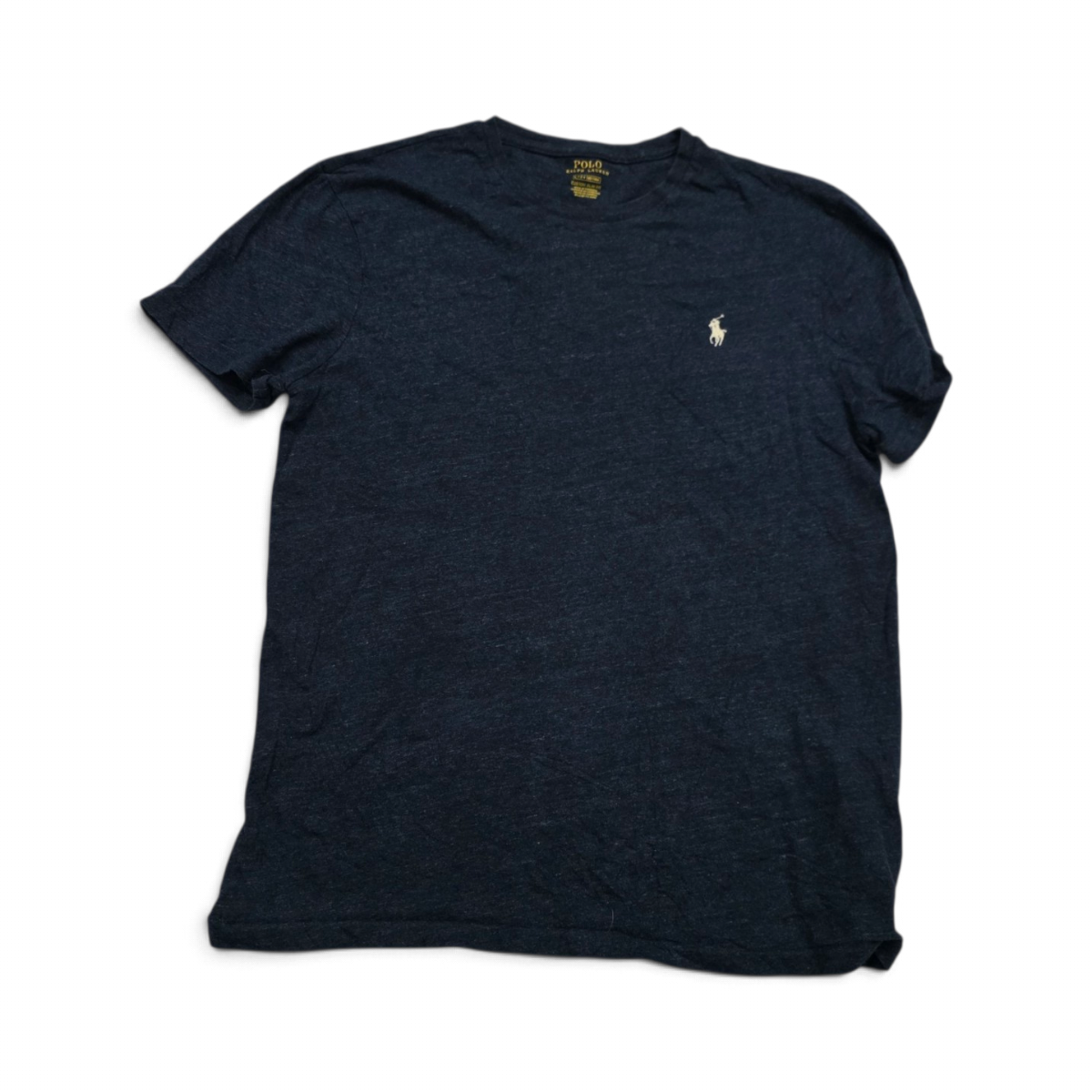 Playera Ralph Lauren Grande L Custom Fit Azul Pony Blanco (Usado)