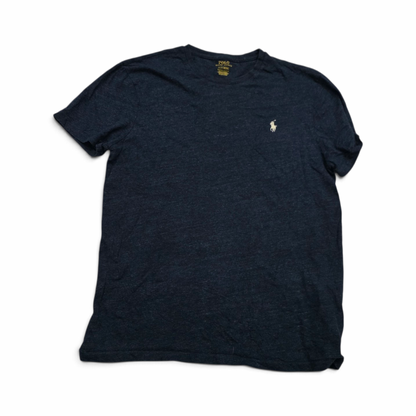 Playera Ralph Lauren Grande L Custom Fit Azul Pony Blanco (Usado)