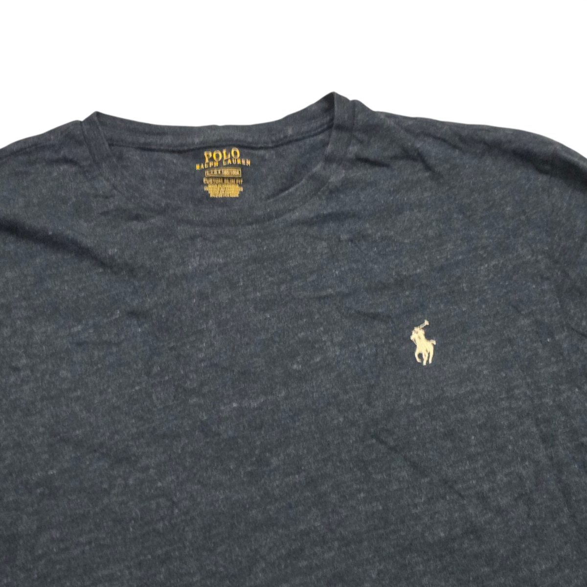 Playera Ralph Lauren Grande L Custom Fit Azul Pony Blanco (Usado)