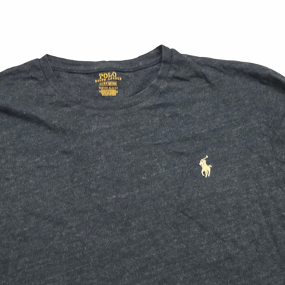 Playera Ralph Lauren Grande L Custom Fit Azul Pony Blanco (Usado)